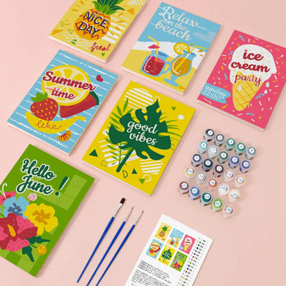 Coffret Douce Toiles – 6 Peintures par Numéros "Douceur Tropicale"