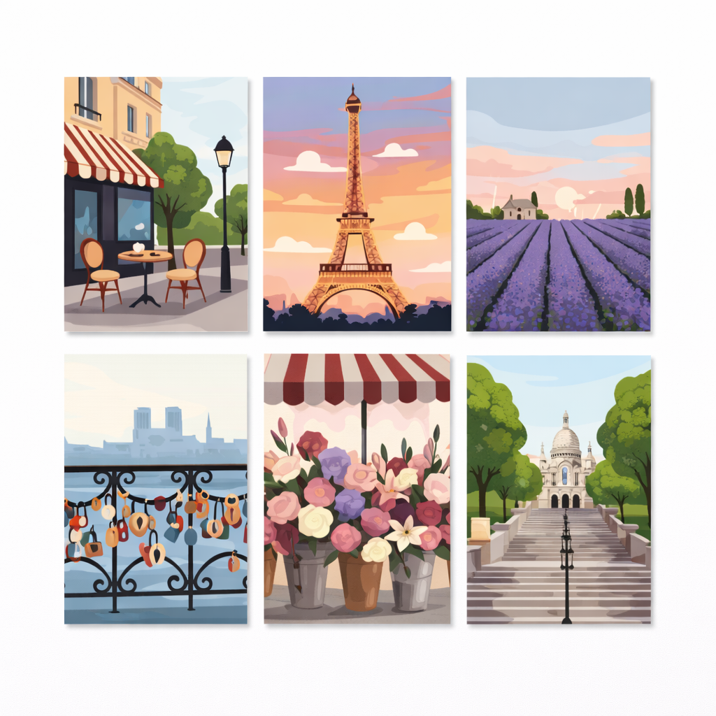 Coffret Douce Toiles – 6 Peintures par Numéros "Rêve Parisien"