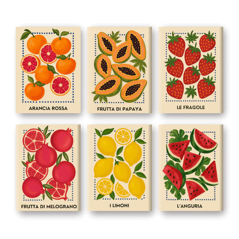 Coffret Douce Toiles – 6 Peintures par Numéros "Fruits italiens"