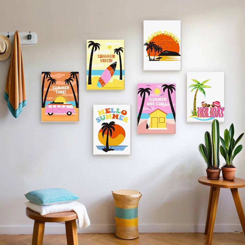 Coffret Douce Toiles – 6 Peintures par Numéros "Paradise Vibes"