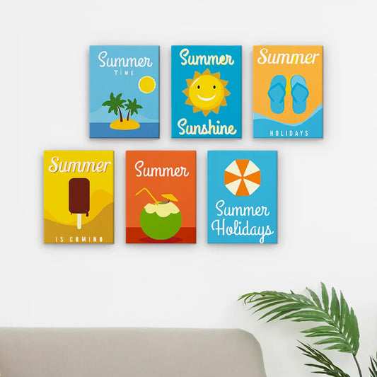 Coffret Douce Toiles – 6 Peintures par Numéros "Esprit Vacances"