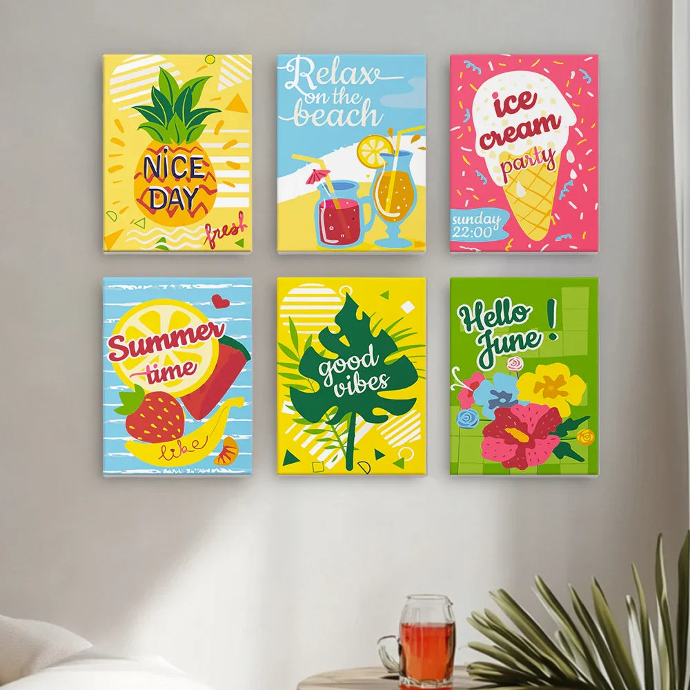 Coffret Douce Toiles – 6 Peintures par Numéros "Douceur Tropicale"