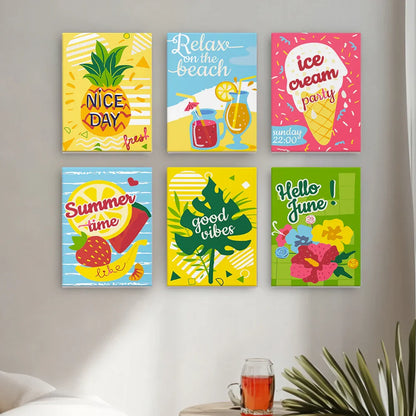 Coffret Douce Toiles – 6 Peintures par Numéros "Douceur Tropicale"