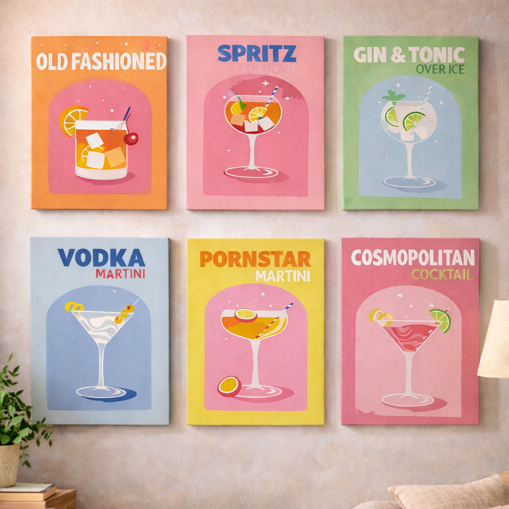 Coffret Douce Toiles – 6 Peintures par Numéros "Cocktail Chic"
