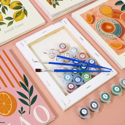 Coffret Douce Toiles – 6 Peintures par Numéros "Saveurs d’Italie"