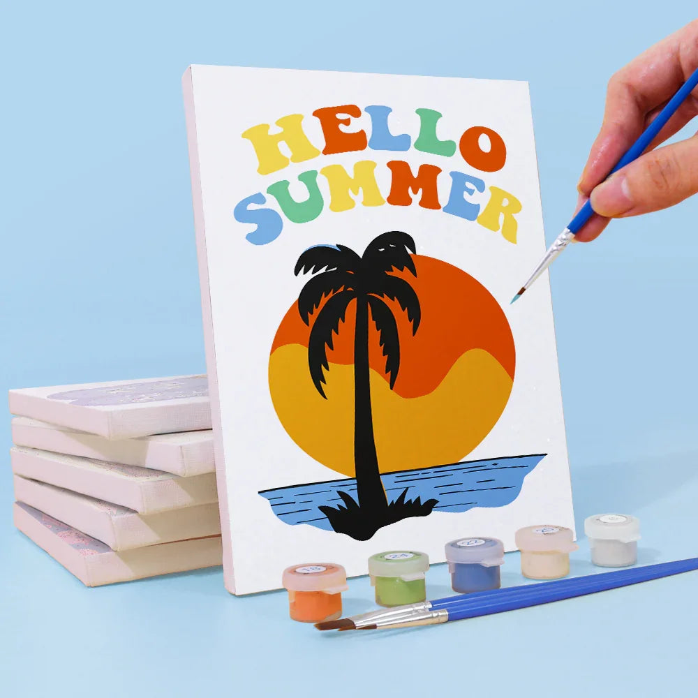 Coffret Douce Toiles – 6 Peintures par Numéros "Paradise Vibes"