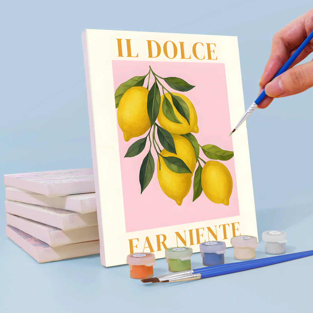 Coffret Douce Toiles – 6 Peintures par Numéros "Citronniers d’Amalfi"