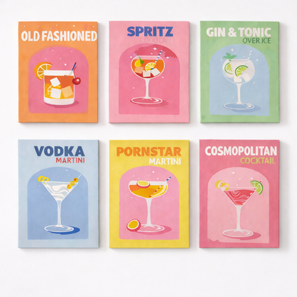 Coffret Douce Toiles – 6 Peintures par Numéros "Cocktail Chic"