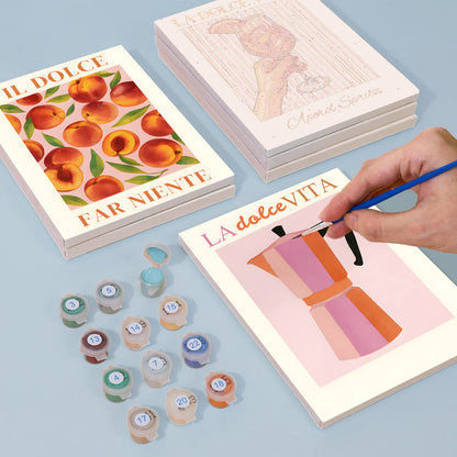 Coffret Douce Toiles – 6 Peintures par Numéros "Citronniers d’Amalfi"