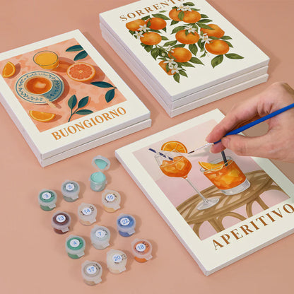 Coffret Douce Toiles – 6 Peintures par Numéros "Saveurs d’Italie"