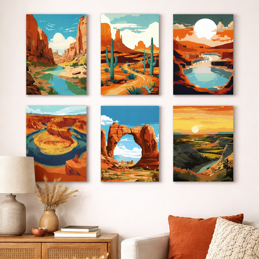 Coffret Douce Toiles – 6 Peintures par Numéros "Échos du Désert"