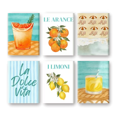 Coffret Douce Toiles – 6 Peintures par Numéros "Agrumes et Mer"