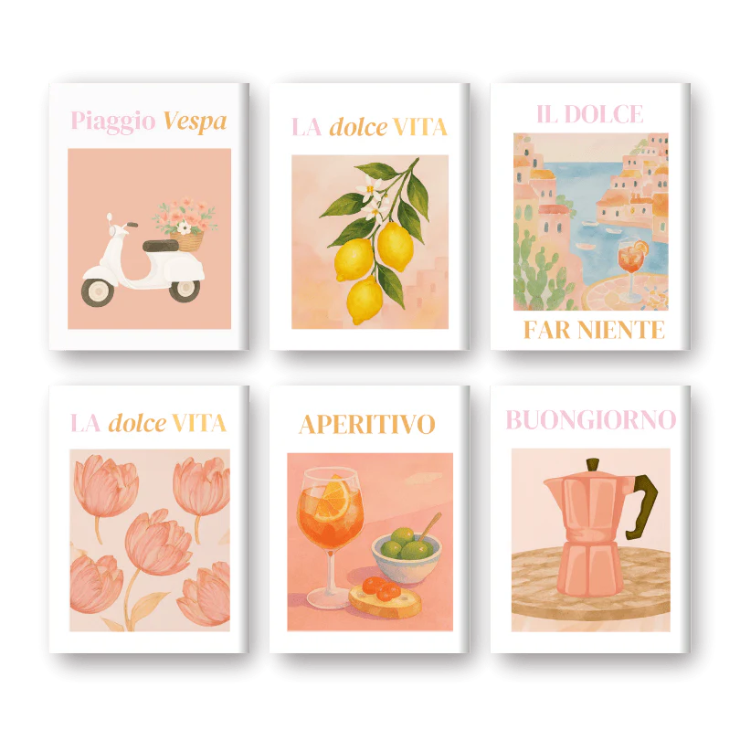 Coffret Douce Toiles – 6 Peintures par Numéros "Ambiance italienne"