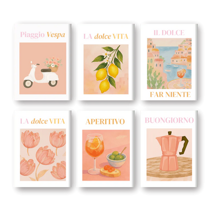 Coffret Douce Toiles – 6 Peintures par Numéros "Ambiance italienne"