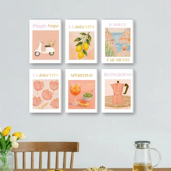 Coffret Douce Toiles – 6 Peintures par Numéros "Ambiance italienne"