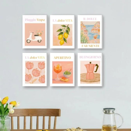 Coffret Douce Toiles – 6 Peintures par Numéros "Ambiance italienne"