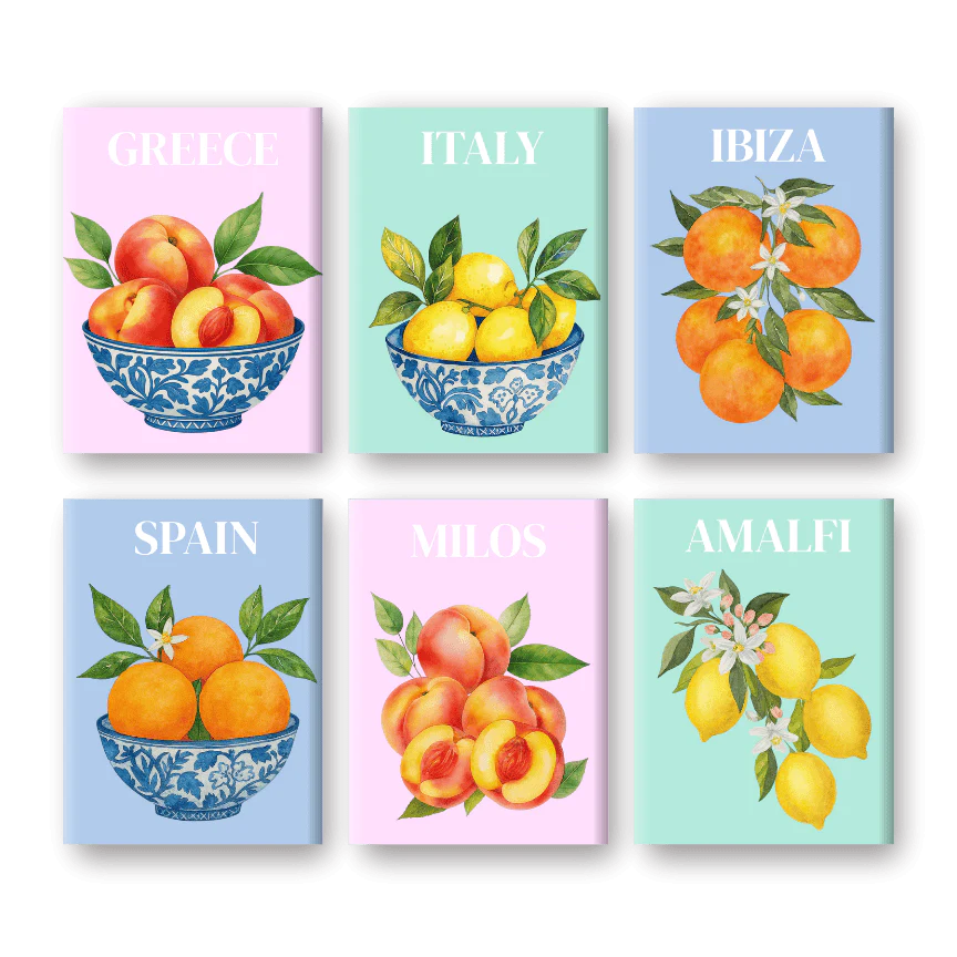 Coffret Douce Toiles – 6 Peintures par Numéros "Fruits méditerranéens"