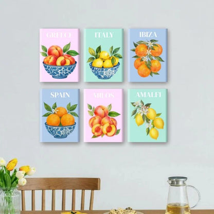 Coffret Douce Toiles – 6 Peintures par Numéros "Fruits méditerranéens"