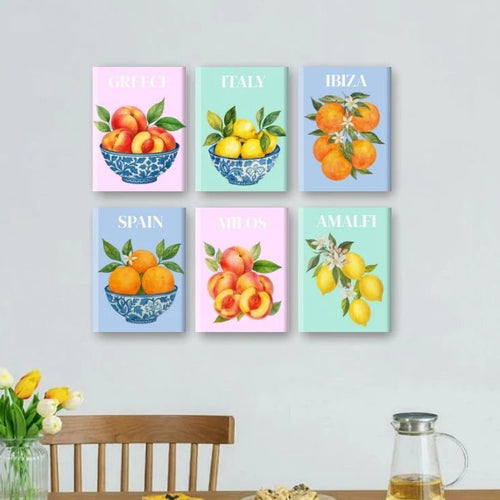 Coffret Douce Toiles – 6 Peintures par Numéros "Fruits méditerranéens"