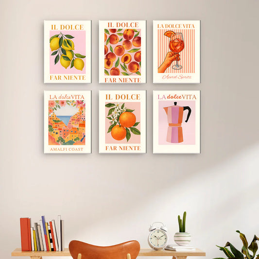 Coffret Douce Toiles – 6 Peintures par Numéros "Citronniers d’Amalfi"