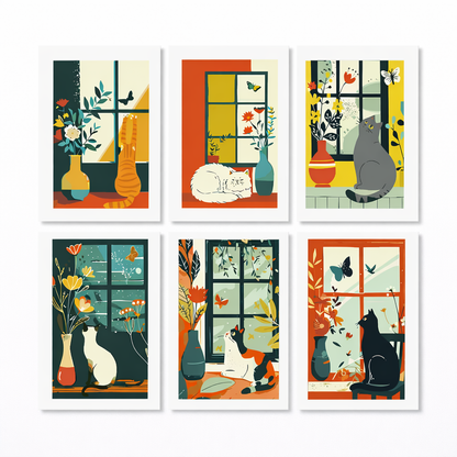 Coffret Douce Toiles – 6 Peintures par Numéros "Chat alors !"