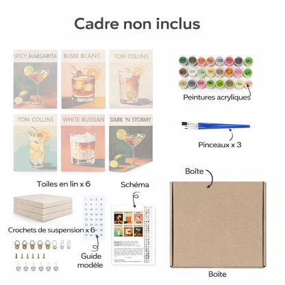 Coffret Douce Toiles – 6 Peintures par Numéros "Marché aux fleurs"