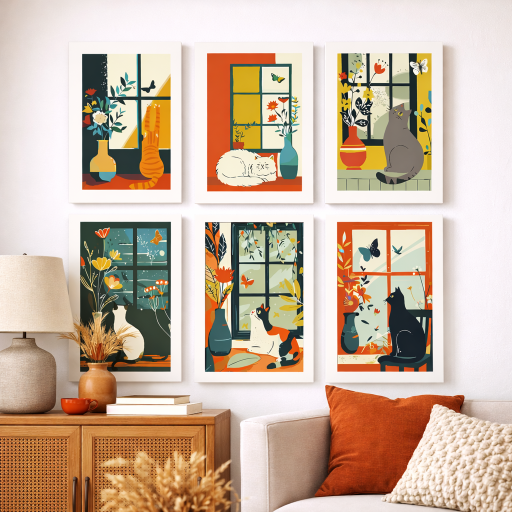 Coffret Douce Toiles – 6 Peintures par Numéros "Chat alors !"