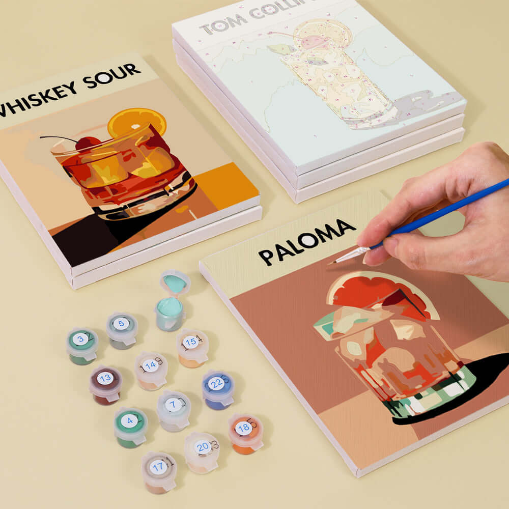 Coffret Douce Toiles – 6 Peintures par Numéros "Cocktail de luxe"