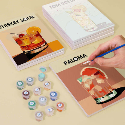 Coffret Douce Toiles – 6 Peintures par Numéros "Cocktail de luxe"