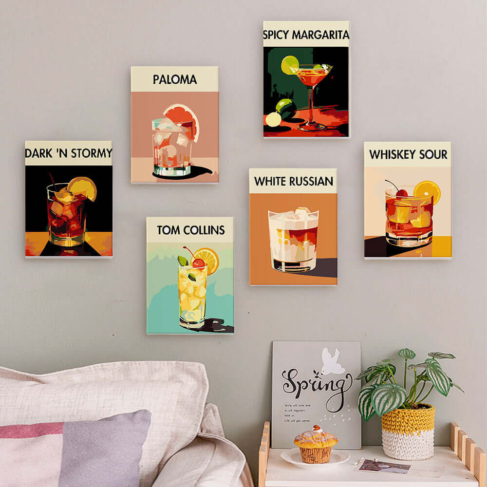 Coffret Douce Toiles – 6 Peintures par Numéros "Cocktail de luxe"