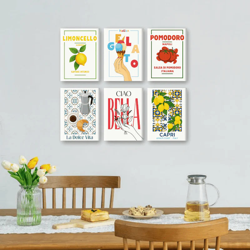 Coffret Douce Toiles – 6 Peintures par Numéros "Saveurs italiennes"