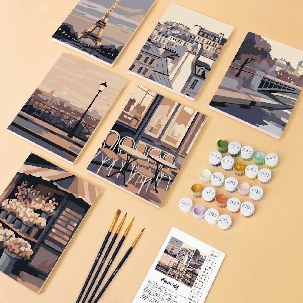 Coffret Douce Toiles – 6 Peintures par Numéros "Charme de Paris"
