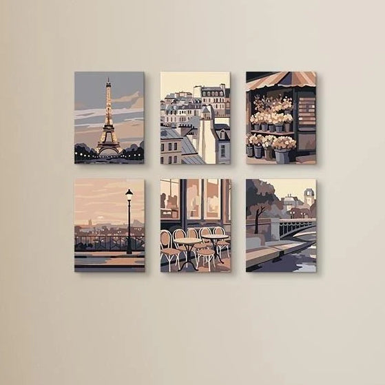 Coffret Douce Toiles – 6 Peintures par Numéros "Charme de Paris"