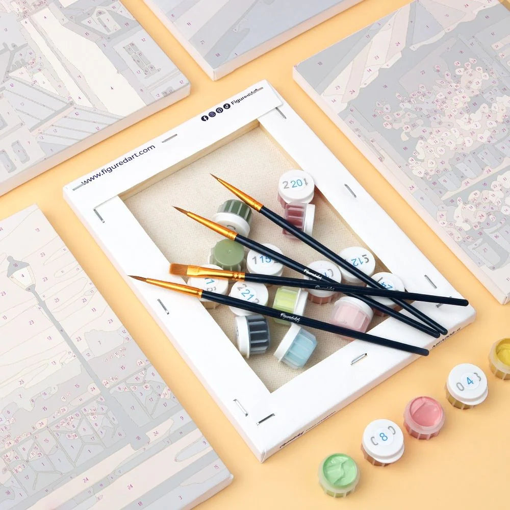 Coffret Douce Toiles – 6 Peintures par Numéros "Charme de Paris"