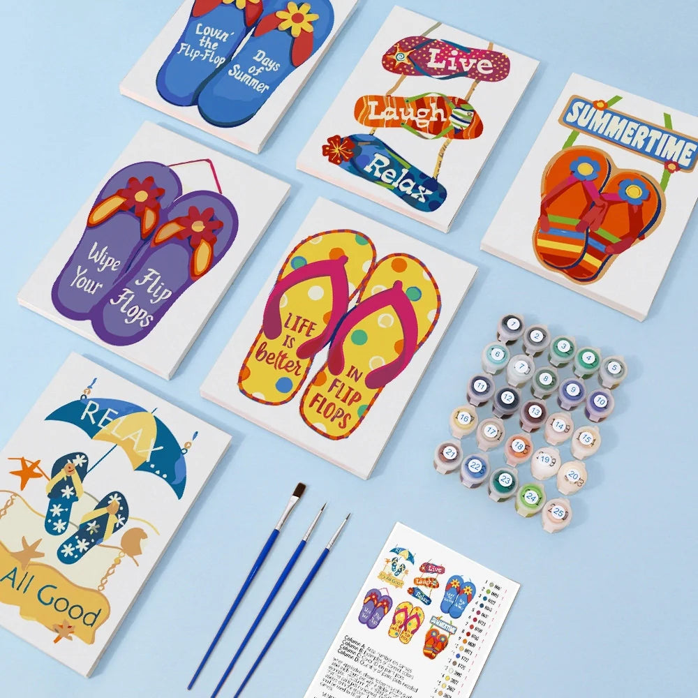 Coffret Douce Toiles – 6 Peintures par Numéros "Summer Vibes"