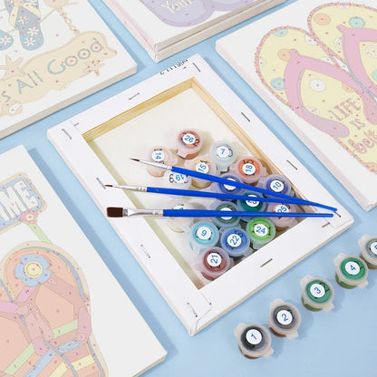 Coffret Douce Toiles – 6 Peintures par Numéros "Summer Vibes"