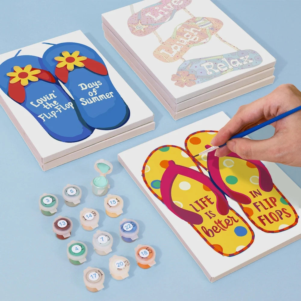 Coffret Douce Toiles – 6 Peintures par Numéros "Summer Vibes"