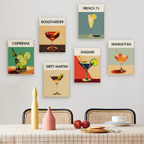 Coffret Douce Toiles – 6 Peintures par Numéros "Cocktail de luxe"