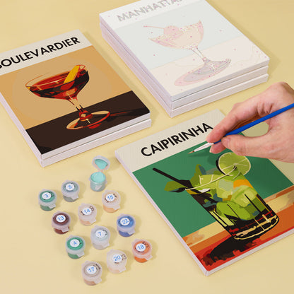 Coffret Douce Toiles – 6 Peintures par Numéros "Cocktail de luxe"