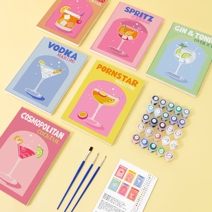 Coffret Douce Toiles – 6 Peintures par Numéros "Cocktail Chic"