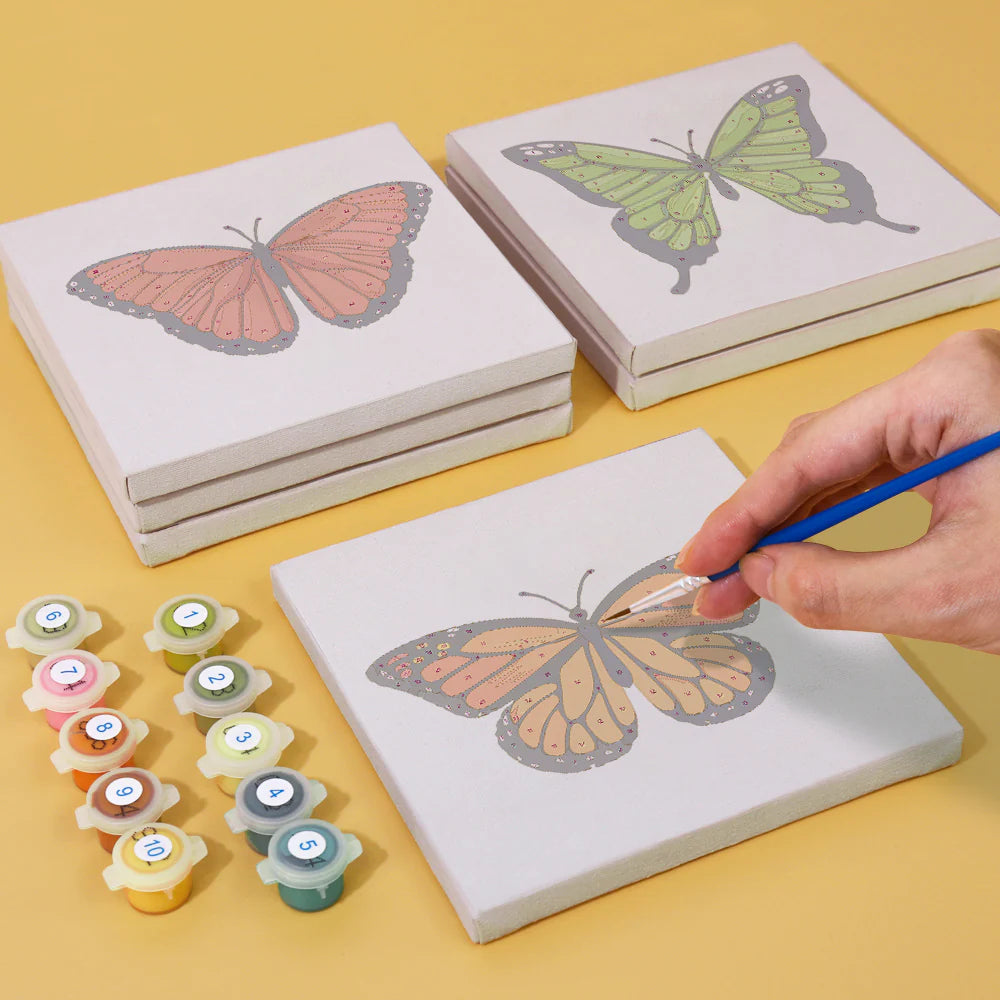 Coffret Douce Toiles – 6 Peintures par Numéros "Papillon Coloré"