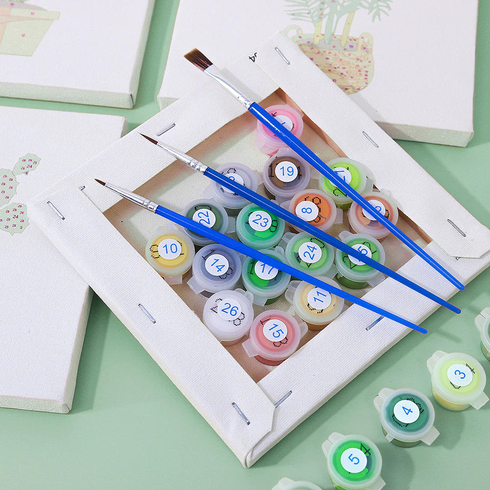 Coffret Douce Toiles – 6 Peintures par Numéros "Évasion Végétale"