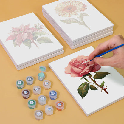 Coffret Douce Toiles – 6 Peintures par Numéros "Fleurs d’Élégance"