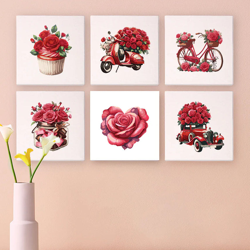 Coffret Douce Toiles – 6 Peintures par Numéros "Instant Romantique"