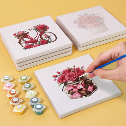 Coffret Douce Toiles – 6 Peintures par Numéros "Instant Romantique"