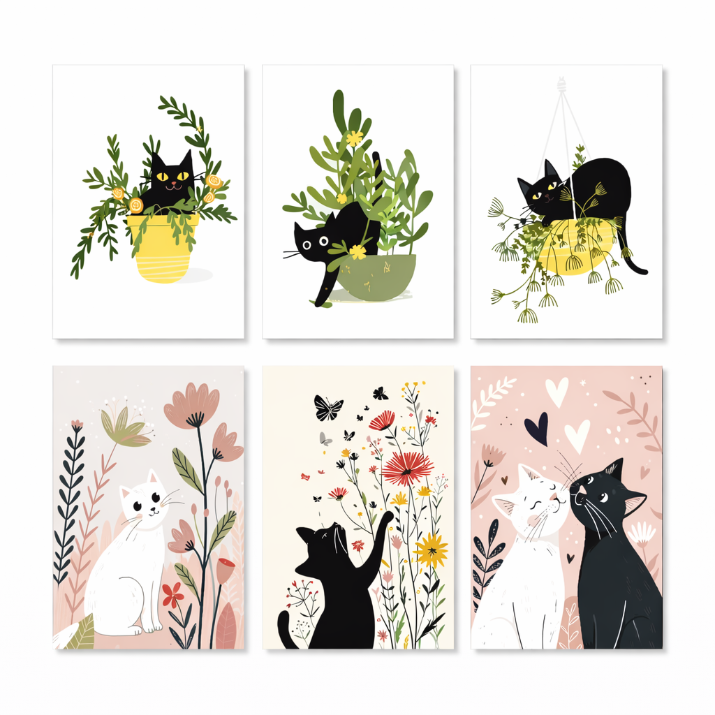 Coffret Douce Toiles – 6 Peintures par Numéros "Le Coin des Chats"