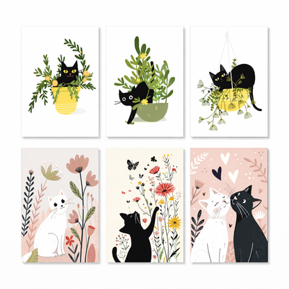 Coffret Douce Toiles – 6 Peintures par Numéros "Le Coin des Chats"